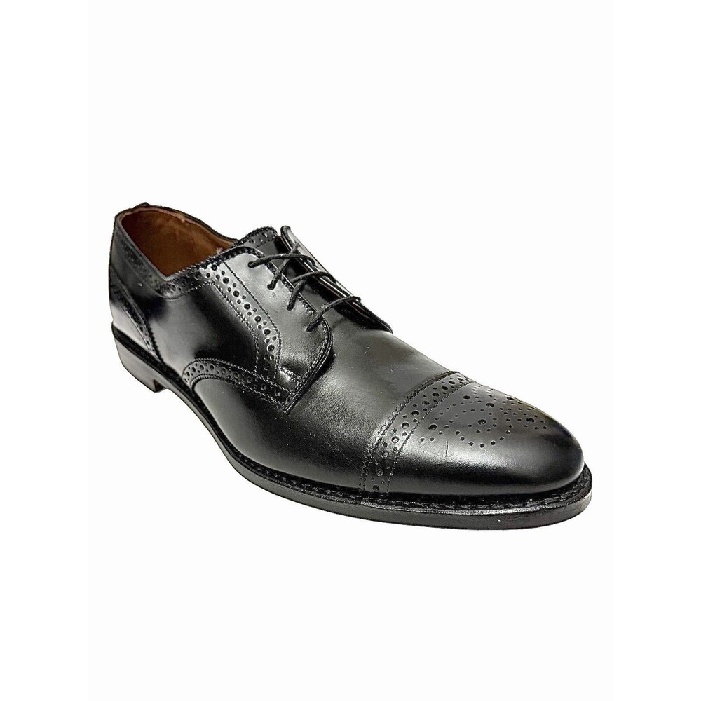 Allen Edmonds Lamont Medallion Black Leather Oxfords 11.5B NWOB USA